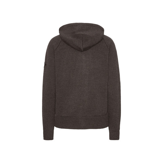 Trolle Projects Loose Fit Extra Fine Merino Zip Hoodie Female - Terra Brun